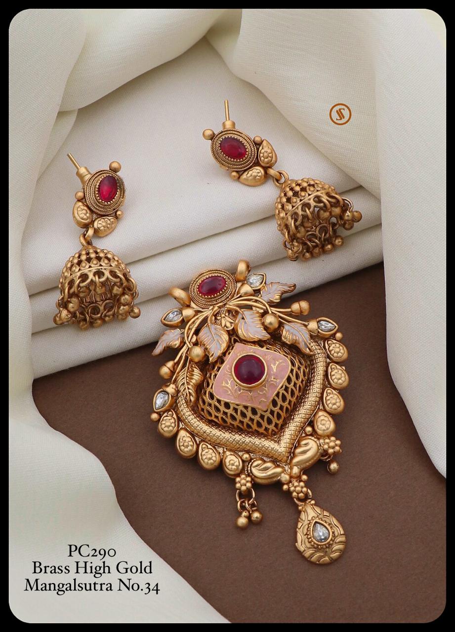 Pc 28 Fancy Brass High Gold Mangalsutra Pendal Butti Exporters in India
